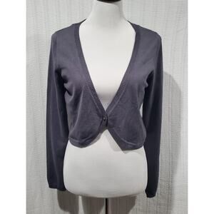 Cream Y2K Crop Cardigan Bolero Womens Large Brown Grunge Hipster 90s 1039